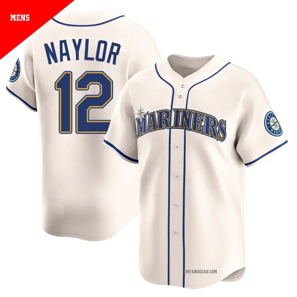 Youth #12 Josh Naylor Seattle Mariners White Limited Throwback