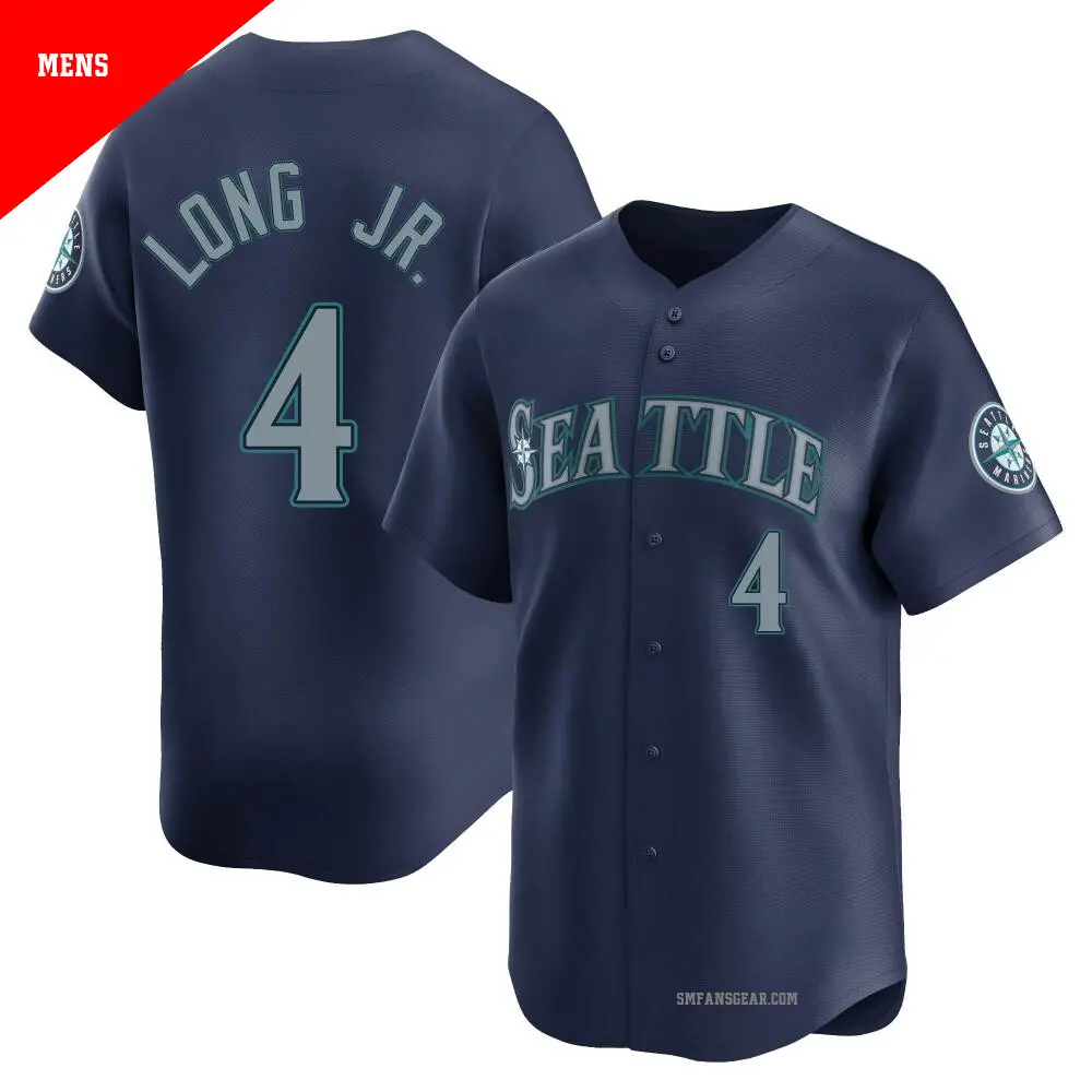 Men's ＃4 Shed Long Jr. Seattle Mariners Navy Limited Road Jersey