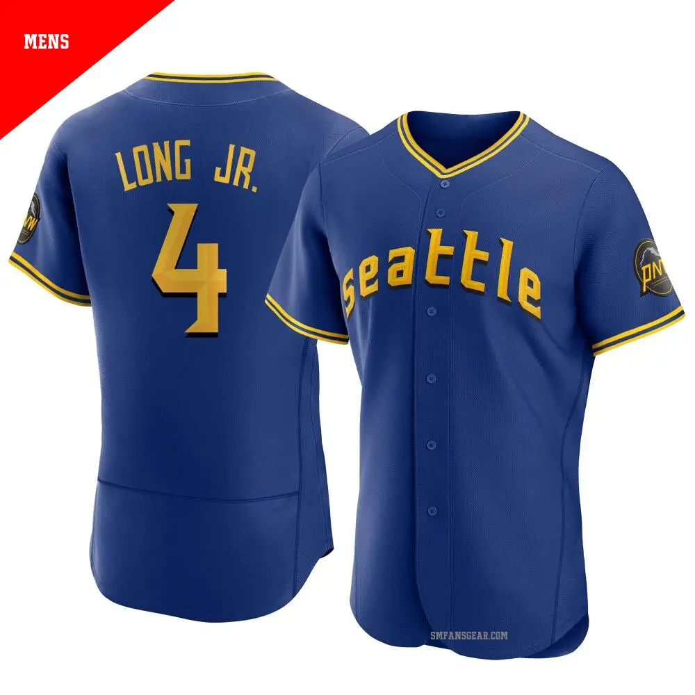 Men's ＃4 Shed Long Jr. Seattle Mariners Royal Authentic 2023 City Connect Jersey