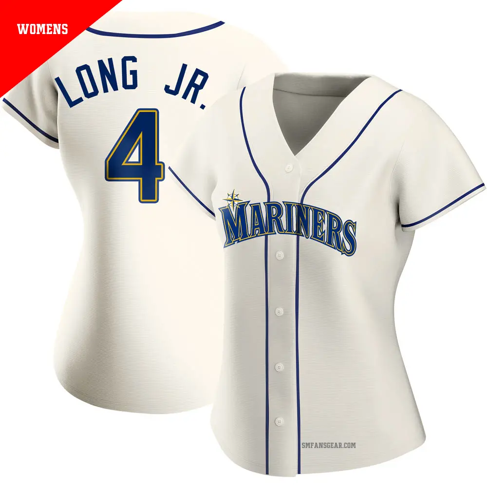 Women's ＃4 Shed Long Jr. Seattle Mariners Cream Authentic Alternate Jersey