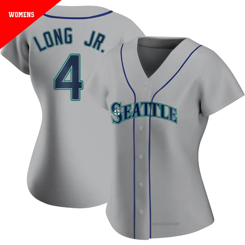 Women's ＃4 Shed Long Jr. Seattle Mariners Gray Authentic Road Jersey