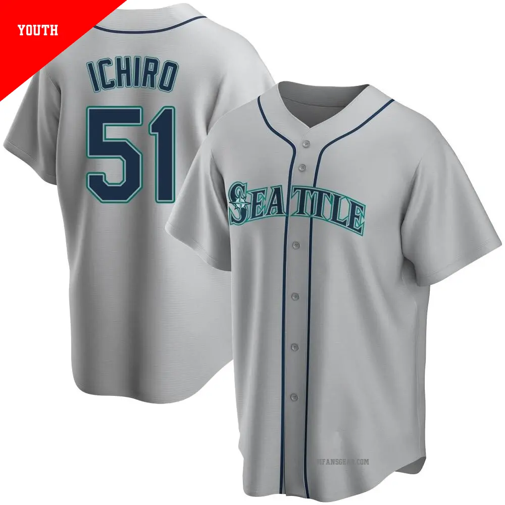 Youth #51 Ichiro Suzuki Seattle Mariners White Limited Throwback